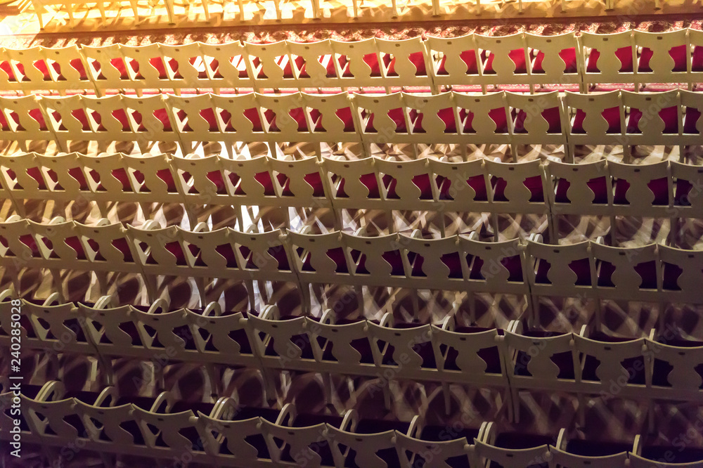 Fototapeta premium Empty rows of seats in the auditorium