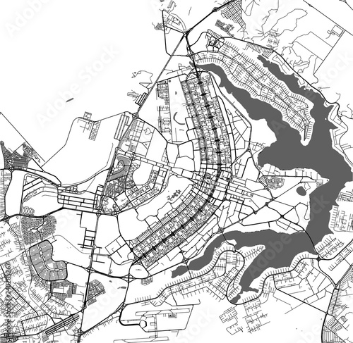 map of the city of Brasilia, capital of Brazil