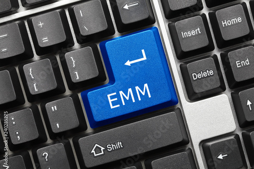 Conceptual keyboard - EMM (blue key)