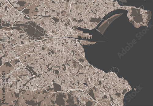 Photography Map of the city of Dublin, Ireland