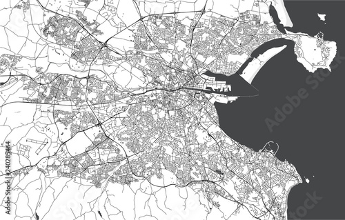 Map of the city of Dublin, Ireland