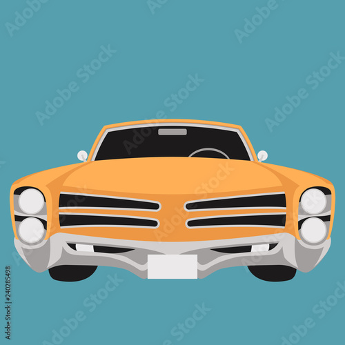 old vintage car ,vector illustration ,flat style ,front 