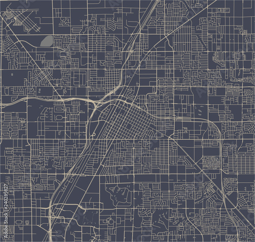 map of the city of Las Vegas, Nevada, USA