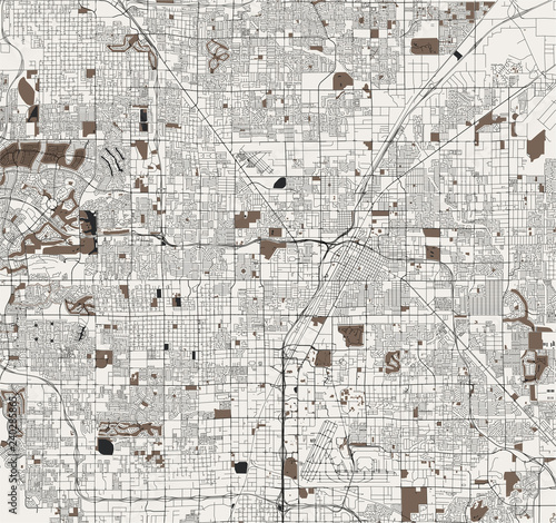 map of the city of Las Vegas, Nevada, USA