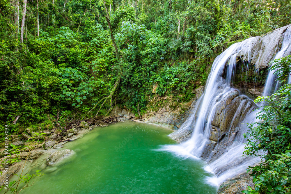 Fototapeta premium Beautiful Gozalandia Waterfall in San Sebastian Puerto Rico