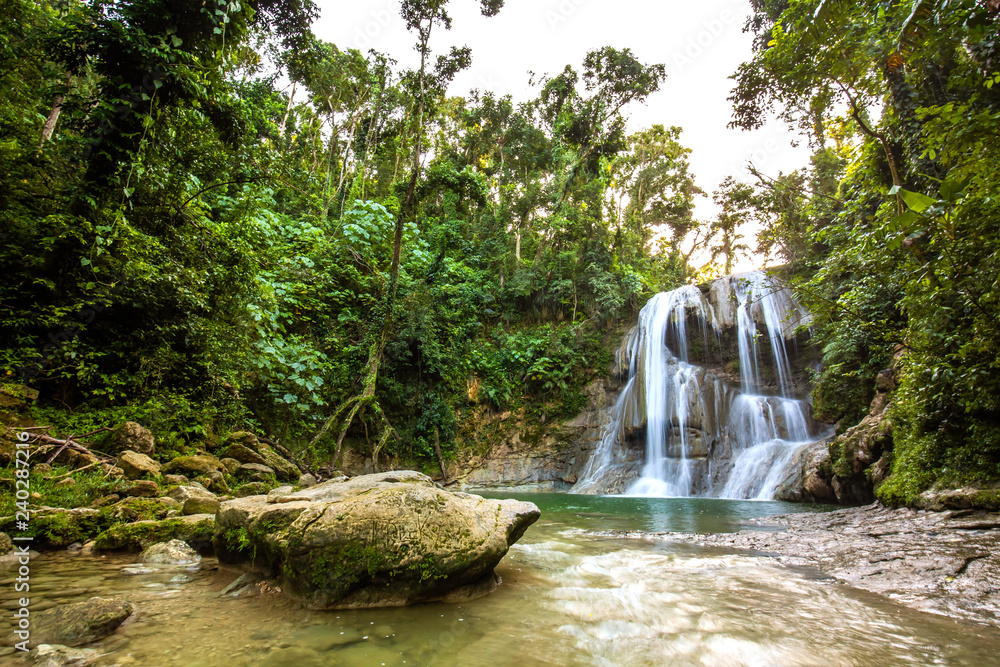 Fototapeta premium Beautiful Gozalandia Waterfall in San Sebastian Puerto Rico