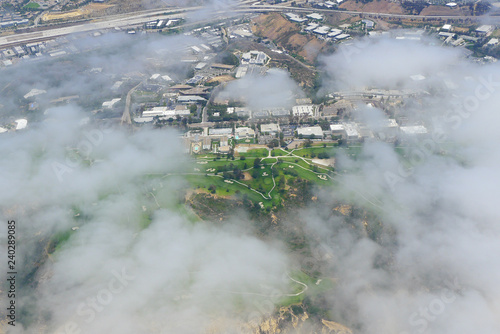 Aerial view of Del Mar Coastline and Torrey Pines State Park in San Diego photo