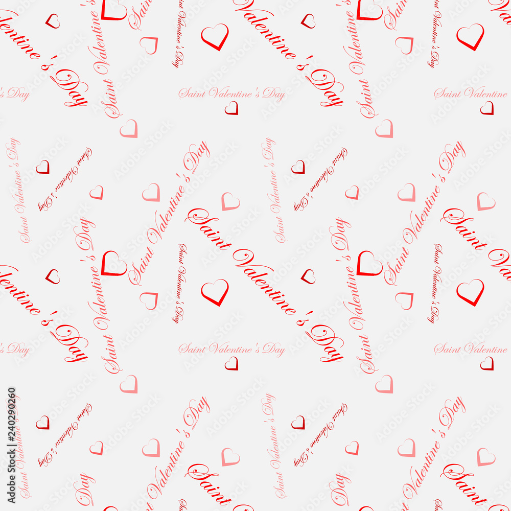 text Saint Valentine's Day with hearts seamless pattern text Saint Valentine's Day with hearts seamless pattern
