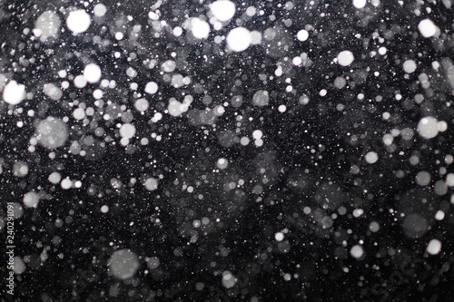 Snowfall on black background © donikz