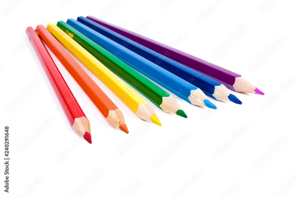 color pencils isolated on white background color pencils isolated on white background