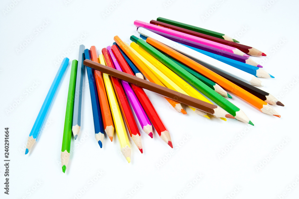 color pencils isolated on white background color pencils isolated on white background