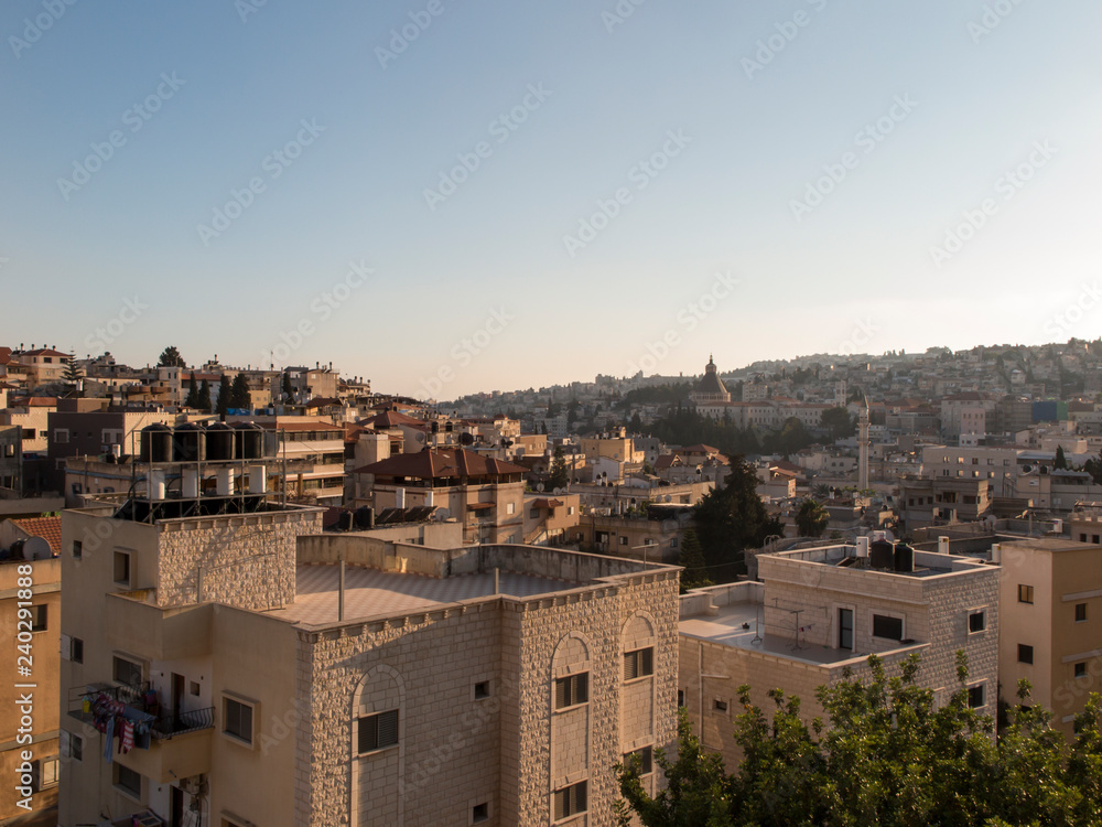 Nazareth, Israel - 10 July, 2015 - City of Nazareth panoramic view, Israel