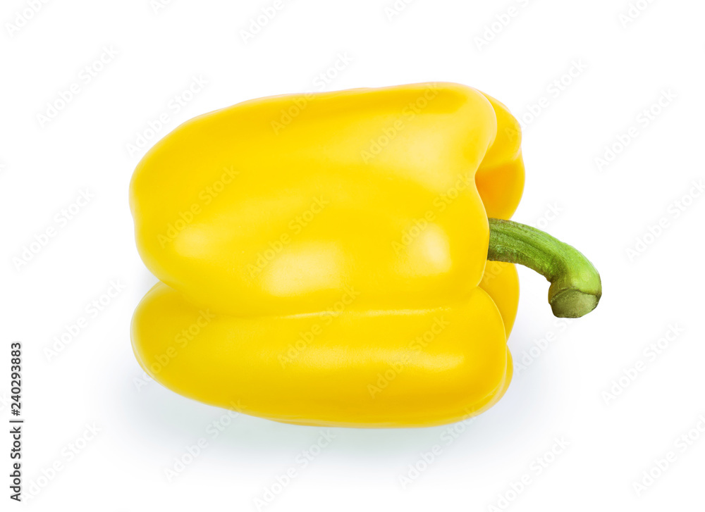 yellow sweet bell pepper isolated on white background yellow sweet bell pepper isolated on white background