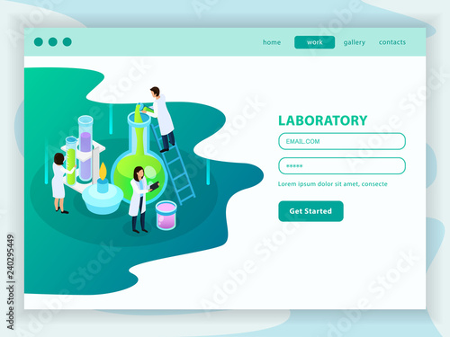 Vaccines Development Isometric Web Page