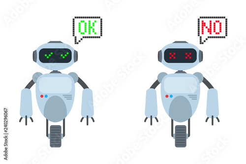 Robot illustration. Ok , No. Vector.