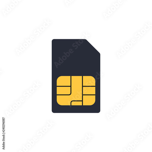 Sim card. Flat design. Vector.