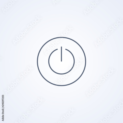 On-Off switch, vector best gray line icon
