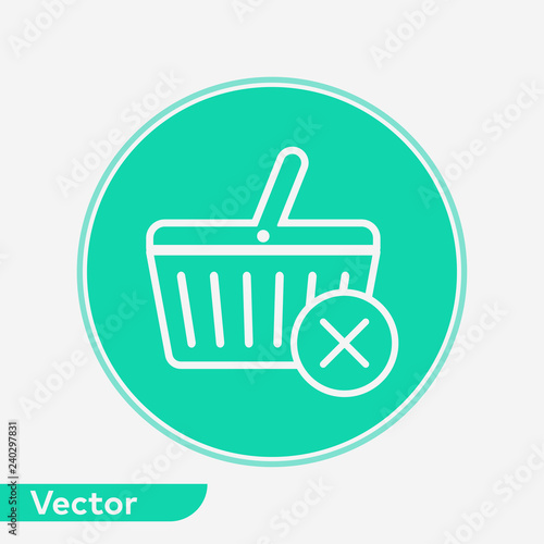 Shopping basket vector icon sign symbol