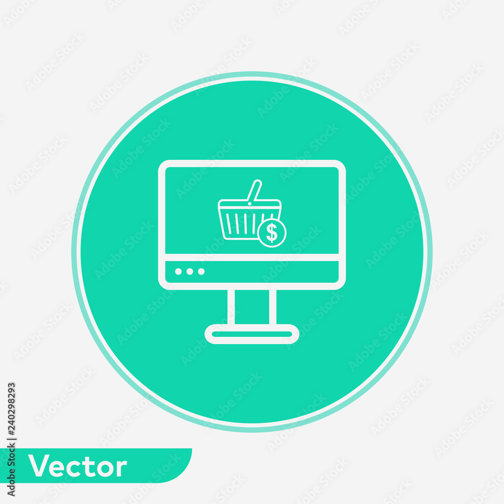 Online shopping vector icon sign symbol Online shopping vector icon sign symbol