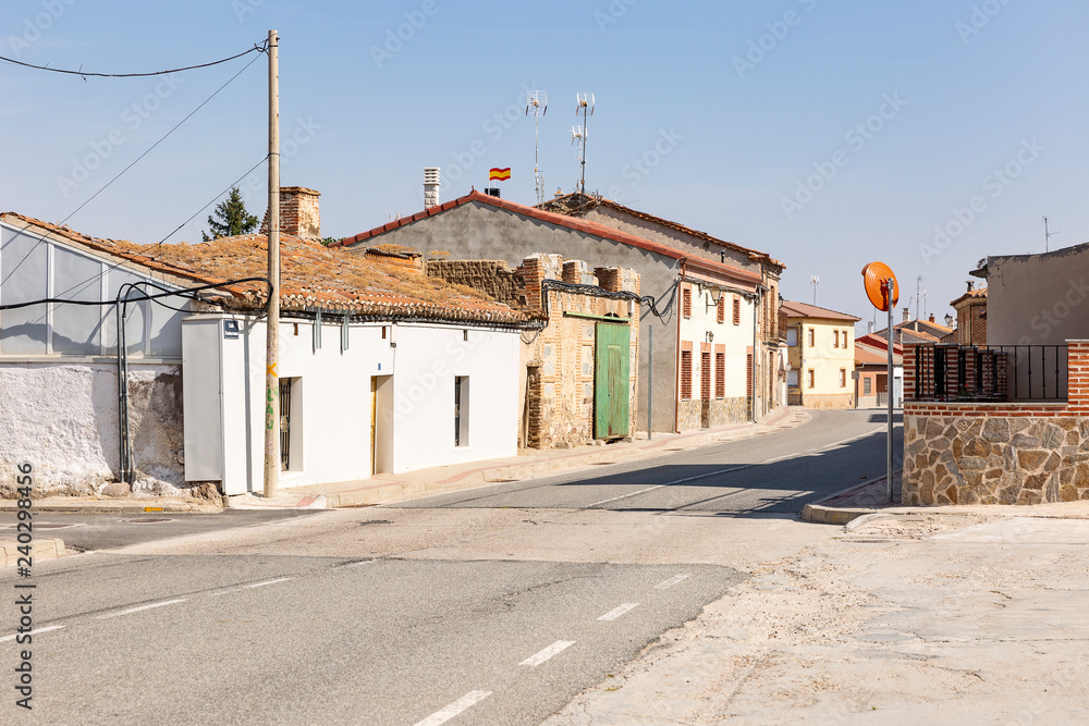 a street in Hernansancho town, province of Avila, Spain