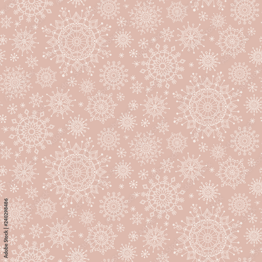Winter christmas seamless pattern with snowflakes on light blue background Winter christmas seamless pattern with snowflakes on light blue background