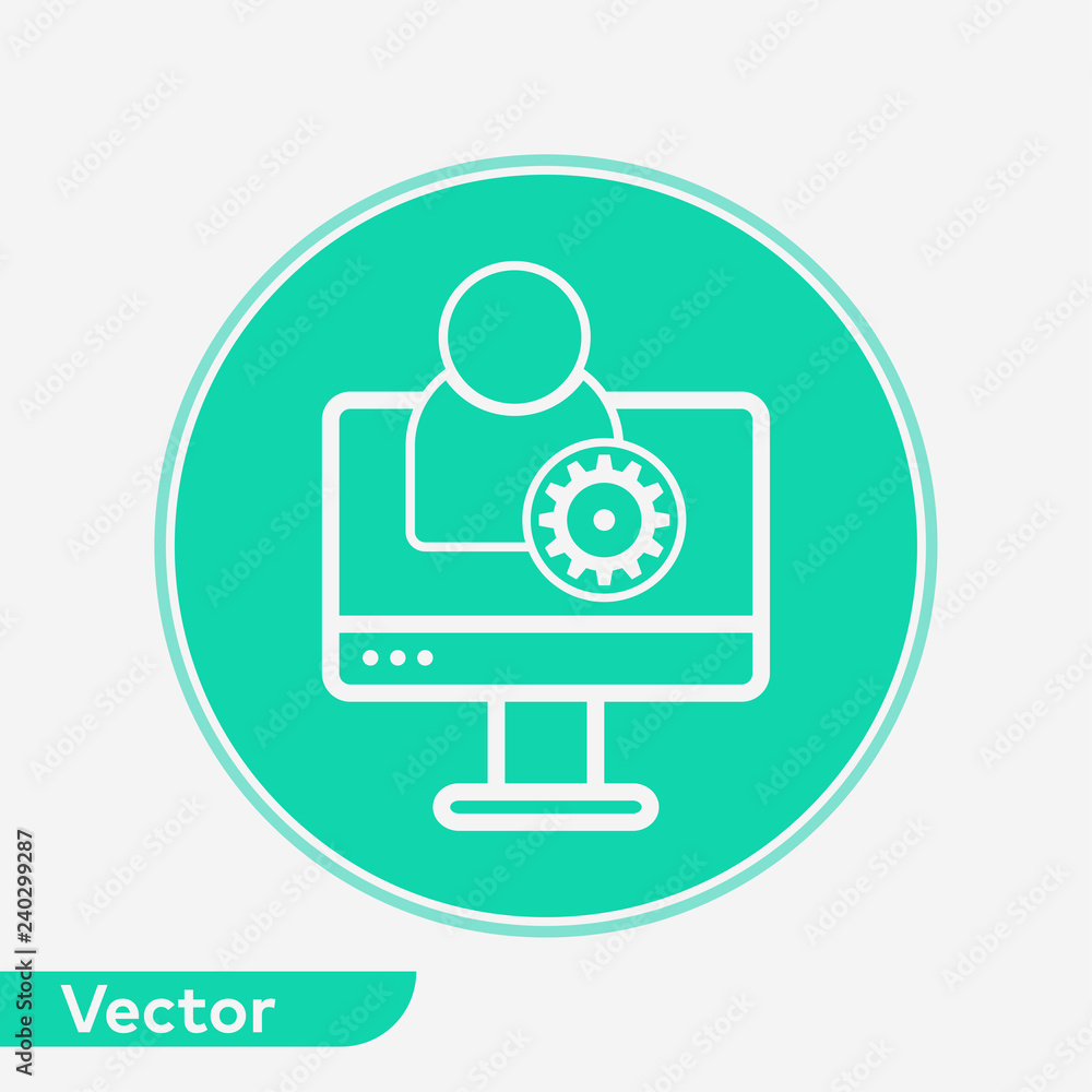 Computer user vector icon sign symbol Computer user vector icon sign symbol