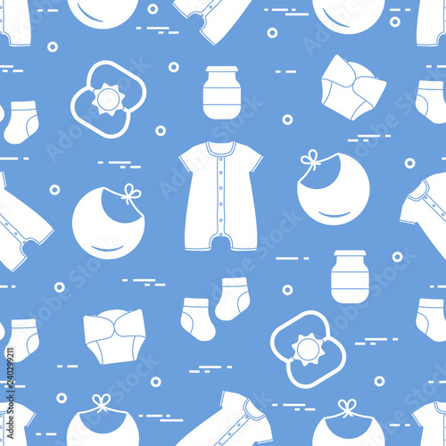 Newborn baby seamless pattern.