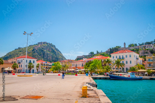 Fototapeta Naklejka Na Ścianę i Meble -  Panoramic view on beautiful city Nafplio, Greece