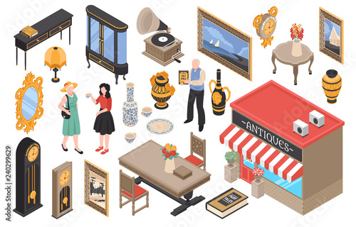 Antique Shop Isometric Set