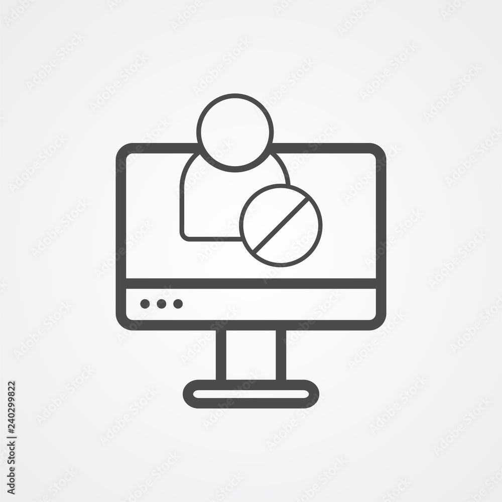 Computer user vector icon sign symbol Computer user vector icon sign symbol