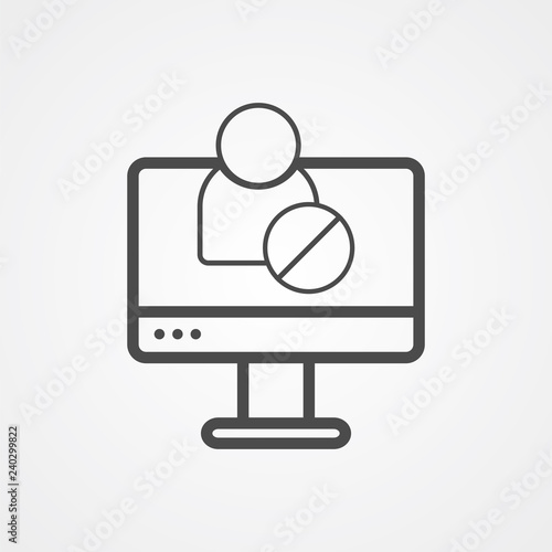 Computer user vector icon sign symbol