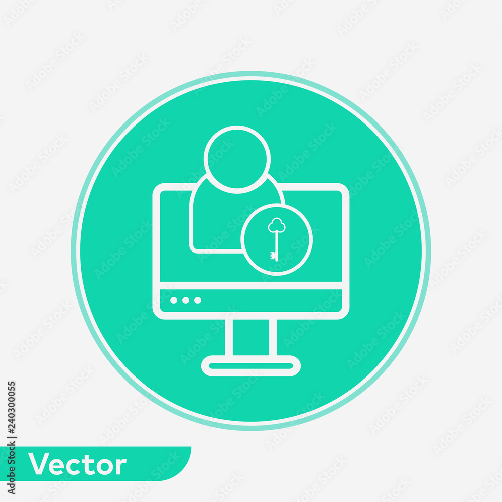 Computer user vector icon sign symbol Computer user vector icon sign symbol