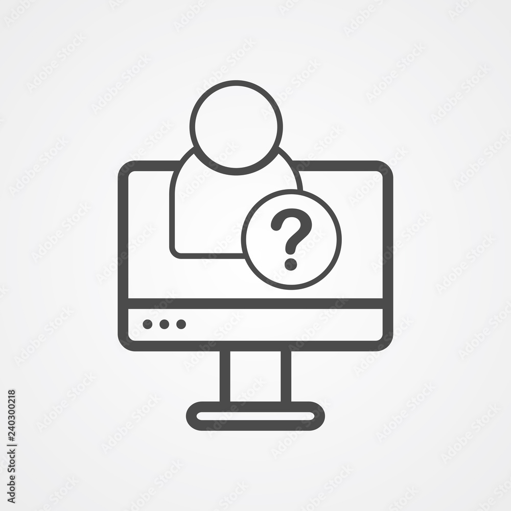 Computer user vector icon sign symbol Computer user vector icon sign symbol