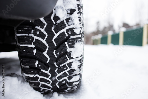 Winter tire with spikes © Valeriy