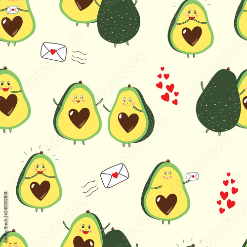 Happy hearty avocado avocuddle friends in love