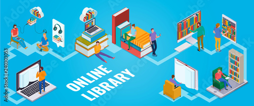 Online Library Concept