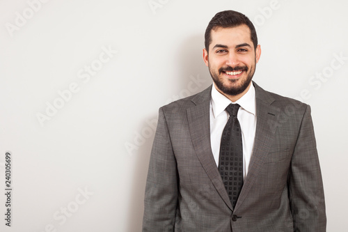 businessman at office with suit and tie