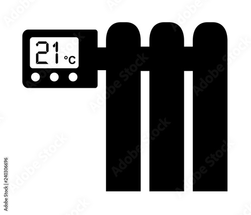 Smart radiator thermostat - flat vector icon