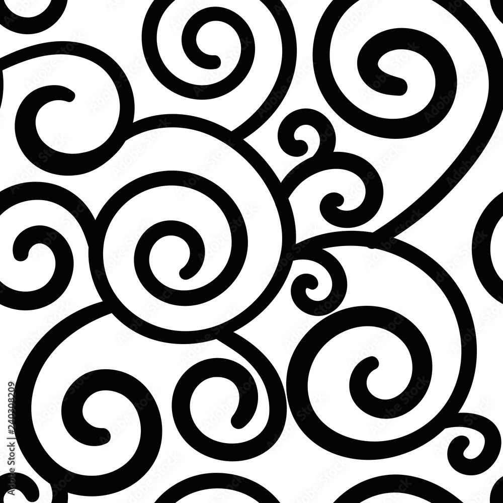 Abstract hand drawn doodle thin line wavy seamless pattern. Curly linear messy background. Vector illustration. Abstract hand drawn doodle thin line wavy seamless pattern. Curly linear messy background. Vector illustration.