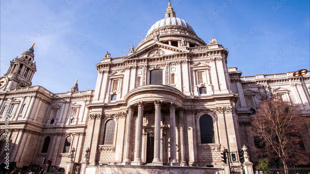 St Paul's Cathedral, London, England, United Kingdom. Anglican cathedral building facade.