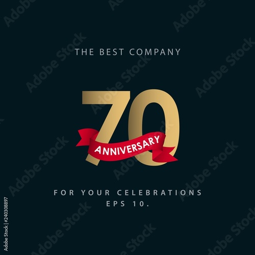 70 Year Anniversary Vector Template Design Illustration