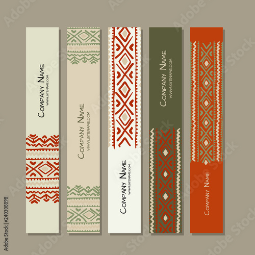 Banners design, folk ornament