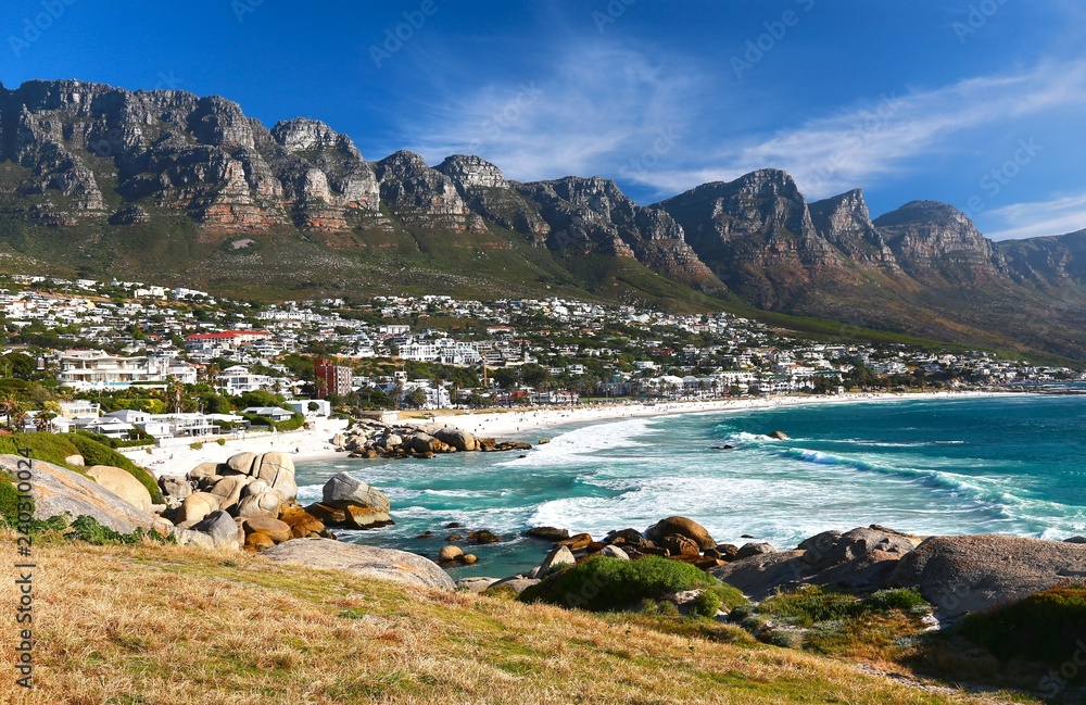 Fototapeta premium Camps Bay is the popular tourist destination in Cape Town, South Africa