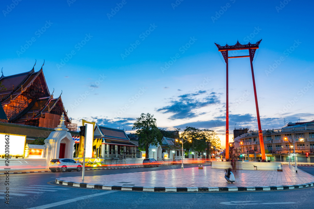 The Giant Swing (Sao Ching Cha) long exposure at Bangkok, Thailand.