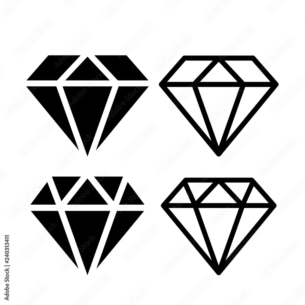 Diamond vector icon set Stock-Vektorgrafik | Adobe Stock