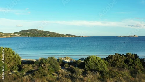 Wallpaper Mural Aerial view of a beautiful white beach bathed by a transparent turquoise sea, Sardinia, Italy. Torontodigital.ca