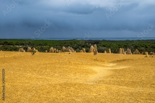 Yellow stones of Pinnacle Desert. Australia photo