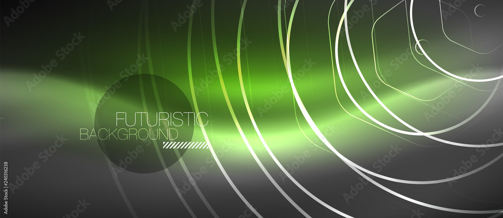 Black and glowing color lines neon design, magin techno template background Black and glowing color lines neon design, magin techno template background