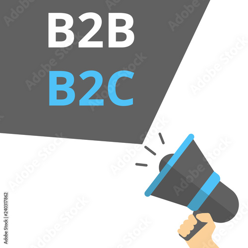 Word writing text B2B B2C.