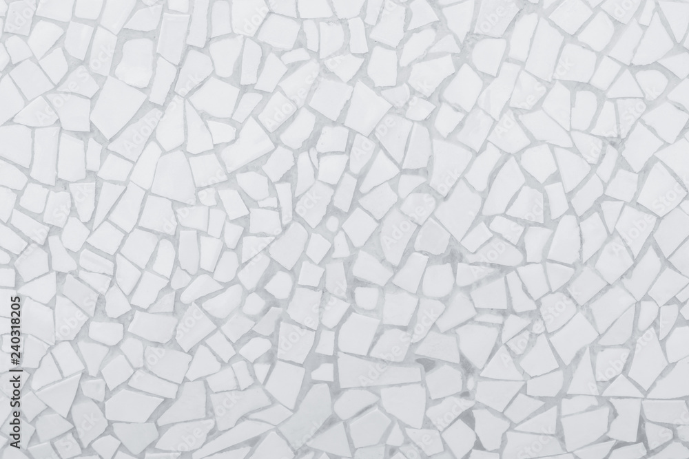 Broken tiles mosaic seamless pattern. White and Grey the tile wall high resolution real photo or brick seamless and texture interior background. Broken tiles mosaic seamless pattern. White and Grey the tile wall high resolution real photo or brick seamless and texture interior background.